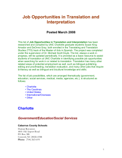 Job Opportunties in Translation - Department of Languages and