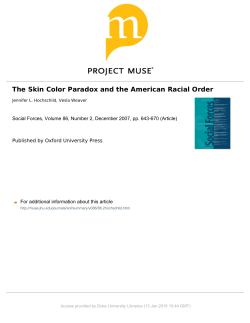 "The Skin Color Paradox and the American Racial Order." Social