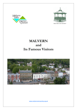 MALVERN And Its Famous Visitors