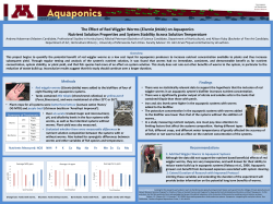 The Effect of Red Wiggler Worms (Eisenia fetida) on Aquaponics