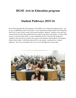 Student Pathways 2015-16 - Harvard Graduate School of Education