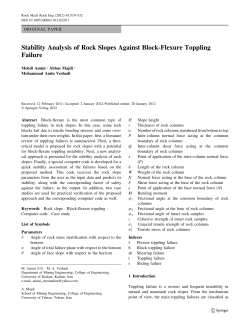 Stability Analysis of Rock Slopes Against Block