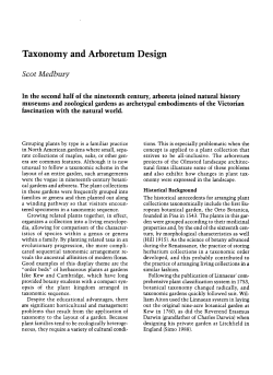 Taxonomy and Arboretum Design - Arnoldia