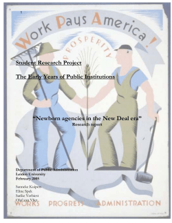 Newborn agencies in the New Deal era