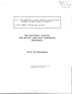 (Rodnoi) Language and the Degree of Russification of Tatarstan
