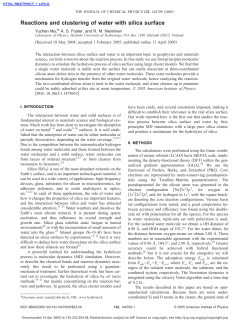 Reactions and clustering of water with silica surface