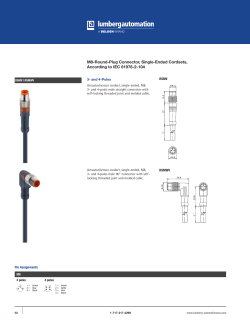 M8-Round-Plug Connector, Single-Ended Cordsets, According to