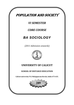 Population and Society - University of Calicut