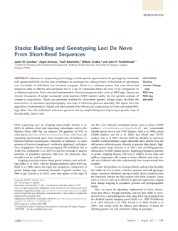 Stacks: Building and Genotyping Loci De Novo