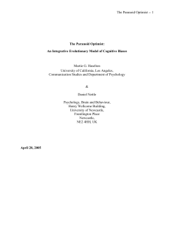 The Paranoid Optimist - UCLA Division of Social Sciences