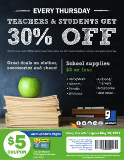 Teachers Appreciation Day - Coupon