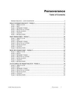 Perseverance - UrbanMinistry.org