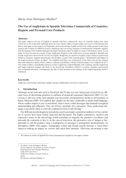 Mar&iacute;a Jes&uacute;s Rodr&iacute;guez-Medina* The Use of Anglicisms in Spanish