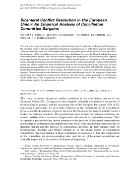 Bicameral Conflict Resolution in the European Union: An