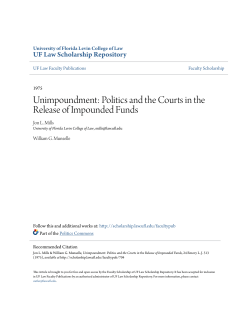 Unimpoundment: Politics and the Courts in the Release
