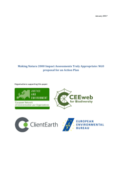 Making Natura 2000 Impact Assessments Truly Appropriate: NGO