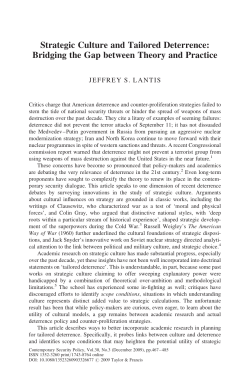 Strategic Culture and Tailored Deterrence