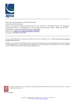 Patricians, Professionals, and Political Science Author(s): Michael