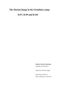 The Marian Image in the Gruuthuse songs II.97, II.99 and II.101