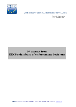 5th extract from EECS`s database of enforcement
