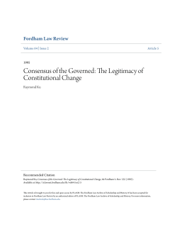 Consensus of the Governed: The Legitimacy of Constitutional Change