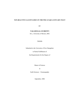 NON-REACTIVE GAS DYNAMICS IN THE PISCATAQUA ESTUARY