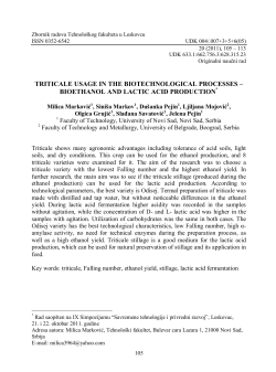 bioethanol and lactic acid production