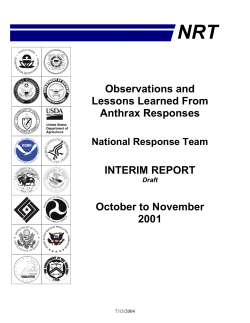 Observations and Lessons Learned from Anthrax Response