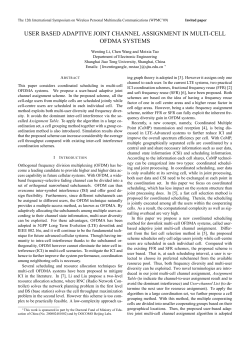 user based adaptive joint channel assignment in multi