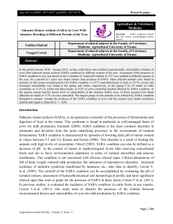 Introduction Subacute rumen acidosis (SARA), is recognized as a