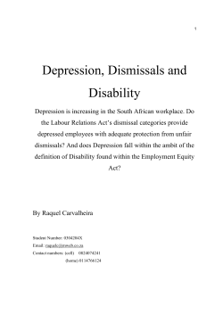Depression, Dismissals and Disability