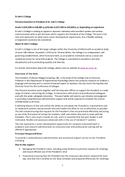 1 St John`s College Personal Assistant to President of St. John`s