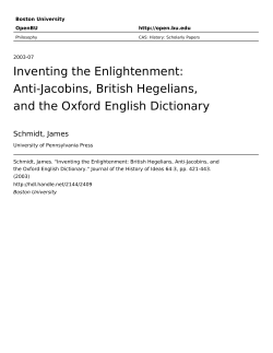 Inventing the Enlightenment: Anti-Jacobins, British
