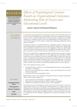 Effects of Psychological Contract Breach on Organizational
