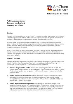Fighting despondence: Germany needs a bold company tax reform