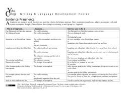 Fragments - Yuba College