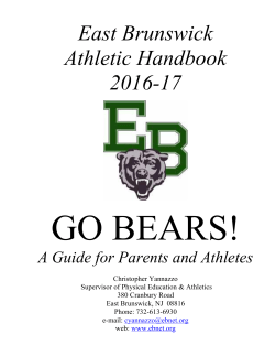 2016-2017 Athletic Handbook - East Brunswick Public Schools