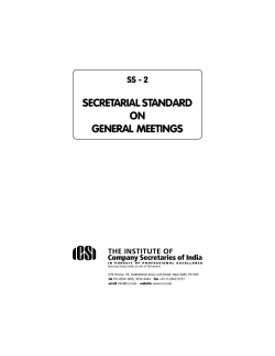 Secretarial Standard on General Meetings