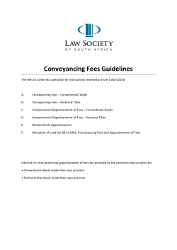 Conveyancing Fees Guidelines 1 April 2016