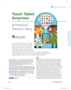 Touch Tablet Surprises: A Preschool Teacher`s Story