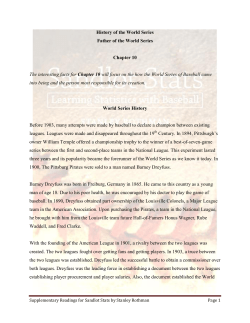 History of the World Series Father of the