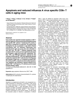Apoptosis and reduced influenza A virus specific CD8+ T