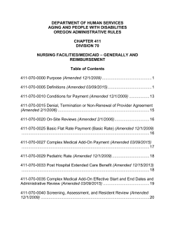 NURSING FACILITIES/MEDICAID &ndash; GENERALLY AND