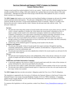 Survivor Outreach and Support (&ldquo;SOS&rdquo;) Campus Act
