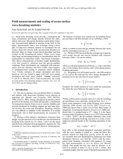 Field measurements and scaling of ocean surface