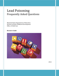 Lead Poisoning - Early Childhood Development