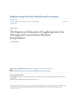 The Impacts on Education of Legalizing Same