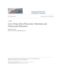 Civic Virtue Out of Necessity: Patriotism and Democratic Education