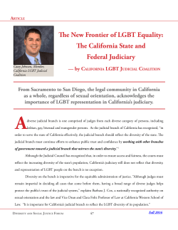 The New Frontier of LGBT Equality: The California State and Federal