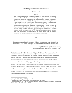The Pricing Revolution in Marine Insurance